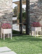 vidaXL Градински сандъци 2 бр бели 50x50x70 см бор масив