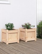 vidaXL Градински сандъци 2 бр борово дърво масив