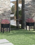 vidaXL Градински сандъци 2 бр черни 50x50x70 см бор масив