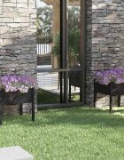 vidaXL Градински сандъци 2 бр черни 70x70x70 см бор масив