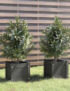 vidaXL Градински сандъци 2 бр сиви 31x31x31 см бор масив