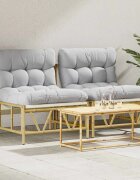 vidaXL Градински седалки 2 бр. Светлосиво Стомана