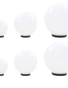 vidaXL Градински сфери за LED лампи 6 бр 20/30/40 см PMMA