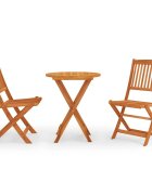 vidaXL Градински сгъваем трапезен комплект 3 части евкалипт масив