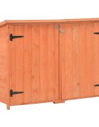 vidaXL Градински шкаф за съхранение 128x42x91 см дърво