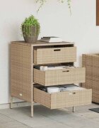 vidaXL Градински шкаф за съхранение бежов 55x59x80 см полиратан
