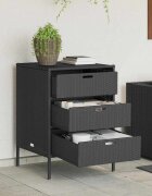 vidaXL Градински шкаф за съхранение черен 55x59x80 см полиратан