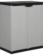vidaXL Градински шкаф за съхранение с 1 рафт сиво-черен 68x40x85 см