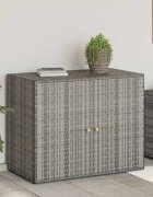 vidaXL Градински шкаф за съхранение сив 100x555x80 см полиратан