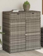 vidaXL Градински шкаф за съхранение сив 105x55x113 см полиратан