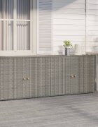 vidaXL Градински шкаф за съхранение сив 198x555x80 см полиратан