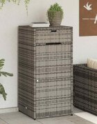 vidaXL Градински шкаф за съхранение сив 55x55x111 см полиратан