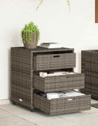 vidaXL Градински шкаф за съхранение сив 55x59x69 см полиратан
