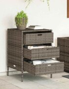 vidaXL Градински шкаф за съхранение сив 55x59x80 см полиратан