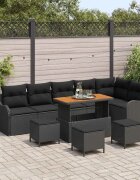 vidaXL Градински Софа Комплект 10 бр. 9-Брой места Черно