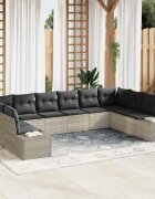 vidaXL Градински Софа Комплект 10 бр. 9-Брой места Светлосиво