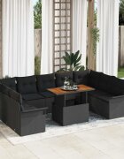 vidaXL Градински Софа Комплект 10 бр. Черно