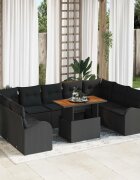 vidaXL Градински Софа Комплект 10 бр. Черно
