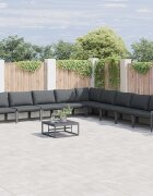 vidaXL Градински Софа Комплект 10 бр. Черно Стомана
