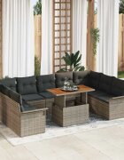 vidaXL Градински Софа Комплект 10 бр. Сив Полиратан