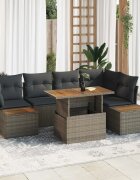 vidaXL Градински Софа Комплект 10 бр. Сив Полиратан