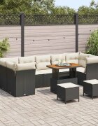 vidaXL Градински Софа Комплект 10 pcs Черно полиратан