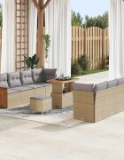 vidaXL Градински Софа Комплект 11 бр. 11-Брой места Бежов и Светло Сив