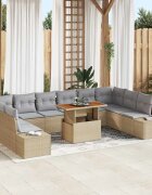 vidaXL Градински Софа Комплект 11 бр. Бежово 100 x 55 x 73 см