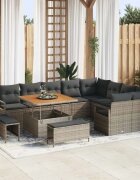vidaXL Градински Софа Комплект 12 бр. 11-Брой места Сив