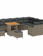 vidaXL Градински Софа Комплект 12 бр. 7-Брой места Сив Полиратан