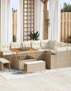 vidaXL Градински Софа Комплект 12 бр. 9-местен Бежов и кремав