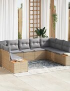 vidaXL Градински Софа Комплект 5 бр. 9-Брой места Бежов и Светло Сив