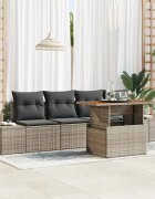 vidaXL Градински Софа Комплект 5 бр. Сив и кафяв