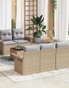 vidaXL Градински Софа Комплект 6 бр. 5-Брой места Бежов и Светло Сив