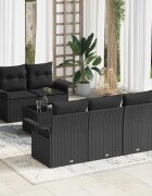 vidaXL Градински Софа Комплект 6 бр. 5-Брой места Черно