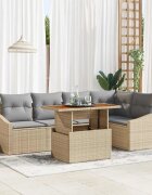 vidaXL Градински Софа Комплект 6 бр. Бежово 100 x 55 x 73 см