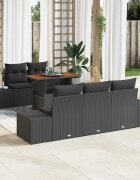 vidaXL Градински Софа Комплект 6 бр. Черен и кафяв