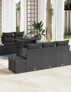 vidaXL Градински Софа Комплект 6 бр. Черно 100 x 55 x 73 см