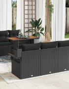 vidaXL Градински Софа Комплект 6 бр. Черно 100 x 55 x 73 см полиратан