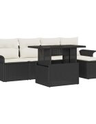 vidaXL Градински Софа Комплект 6 бр. Черно