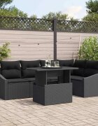 vidaXL Градински Софа Комплект 6 бр. Черно