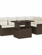 vidaXL Градински Софа Комплект 6 бр. Кафяво
