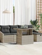 vidaXL Градински Софа Комплект 6 бр. полиратан