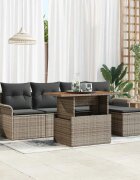 vidaXL Градински Софа Комплект 6 бр. Сив