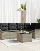 vidaXL Градински Софа Комплект 6 бр. Сив полиратан