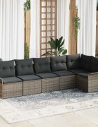 vidaXL Градински Софа Комплект 6 бр. Сив полиратан