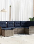 vidaXL Градински Софа Комплект 6 бр. Сив полиратан