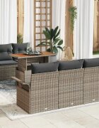 vidaXL Градински Софа Комплект 6 бр. Сив полиратан