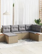 vidaXL Градински Софа Комплект 7 бр. 6-Брой места Бежов и Светло Сив
