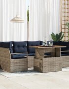 vidaXL Градински Софа Комплект 7 бр. 6-местен Сиво